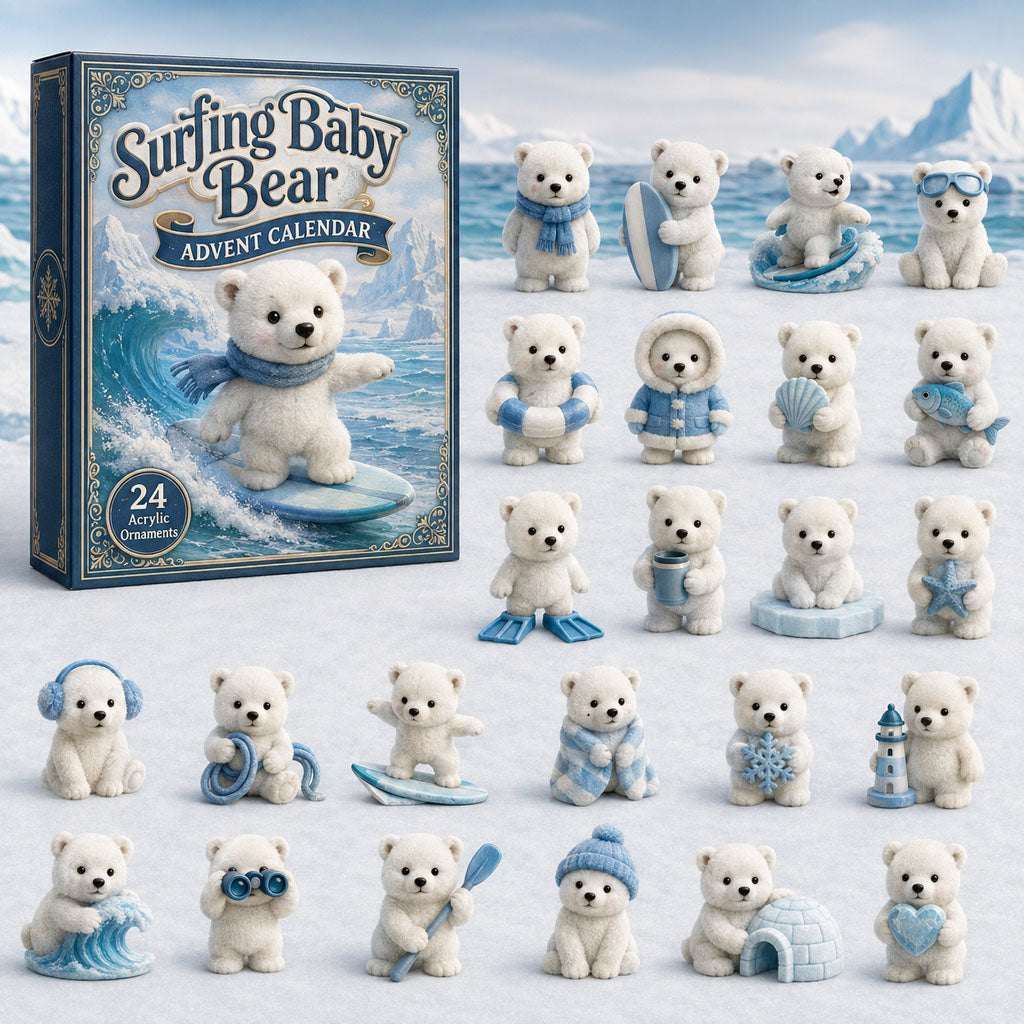 Surfing Baby Polar Bear advent calendar