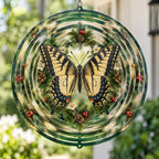 Swallowtail Butterfly Evergreen Jewel Wind Spinner with printed dimensional artwork