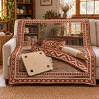 Tablet Weaving Studio Fleece Throw Blanket with original printed optical 3D artwork
