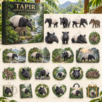 Tapir advent calendar box with 24 themed flat printed acrylic charms