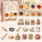 Tart Baking advent calendar box with 24 decorative printed acrylic charms, not food
