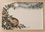 Tea Tray Moonlit Tea Placemat with flat printed dimensional tea artwork