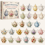 Teapot Collecting advent calendar box with 24 printed acrylic charms