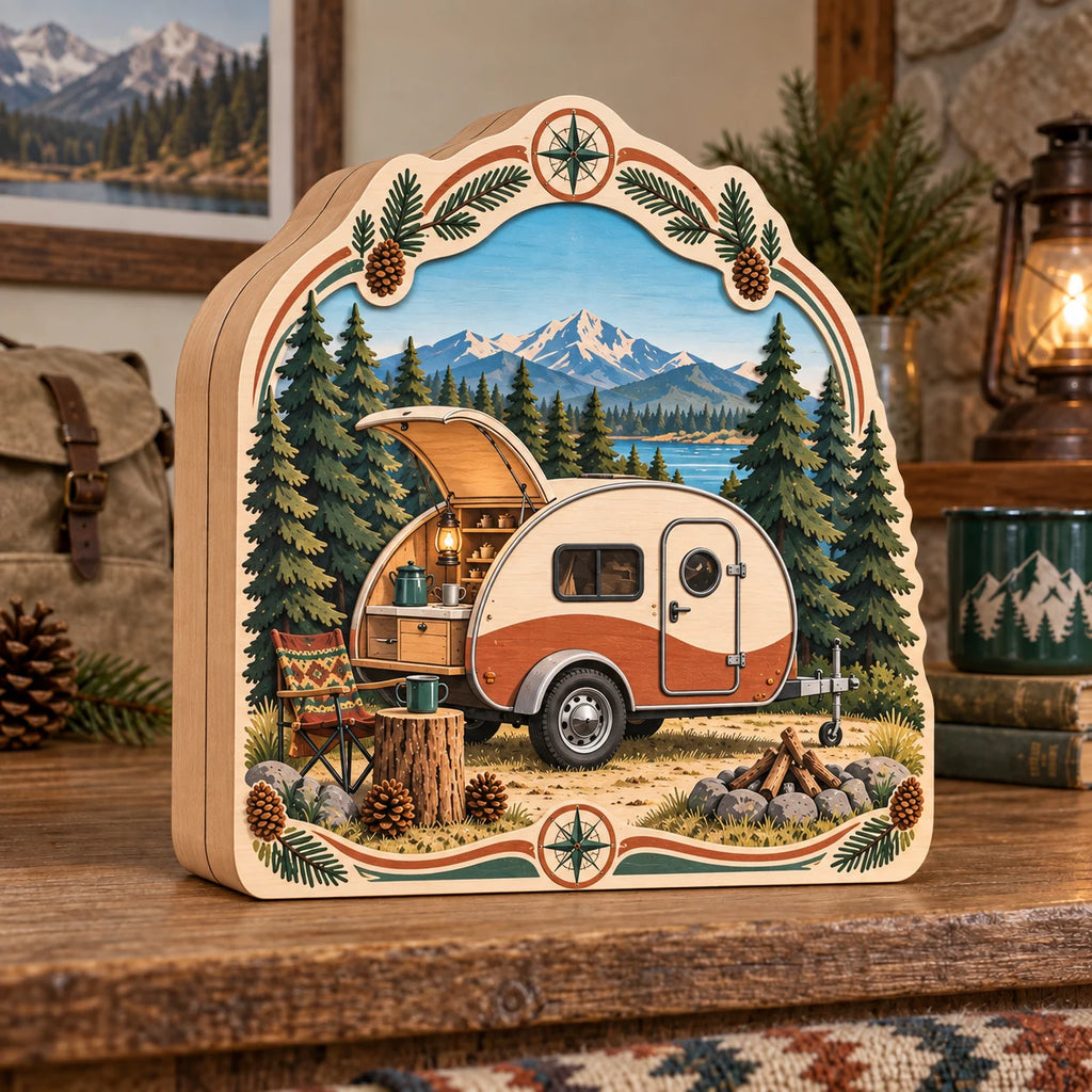 Revised continuous front with no horizontal crack, broad side slabs, stable base and trailer campsite artwork.