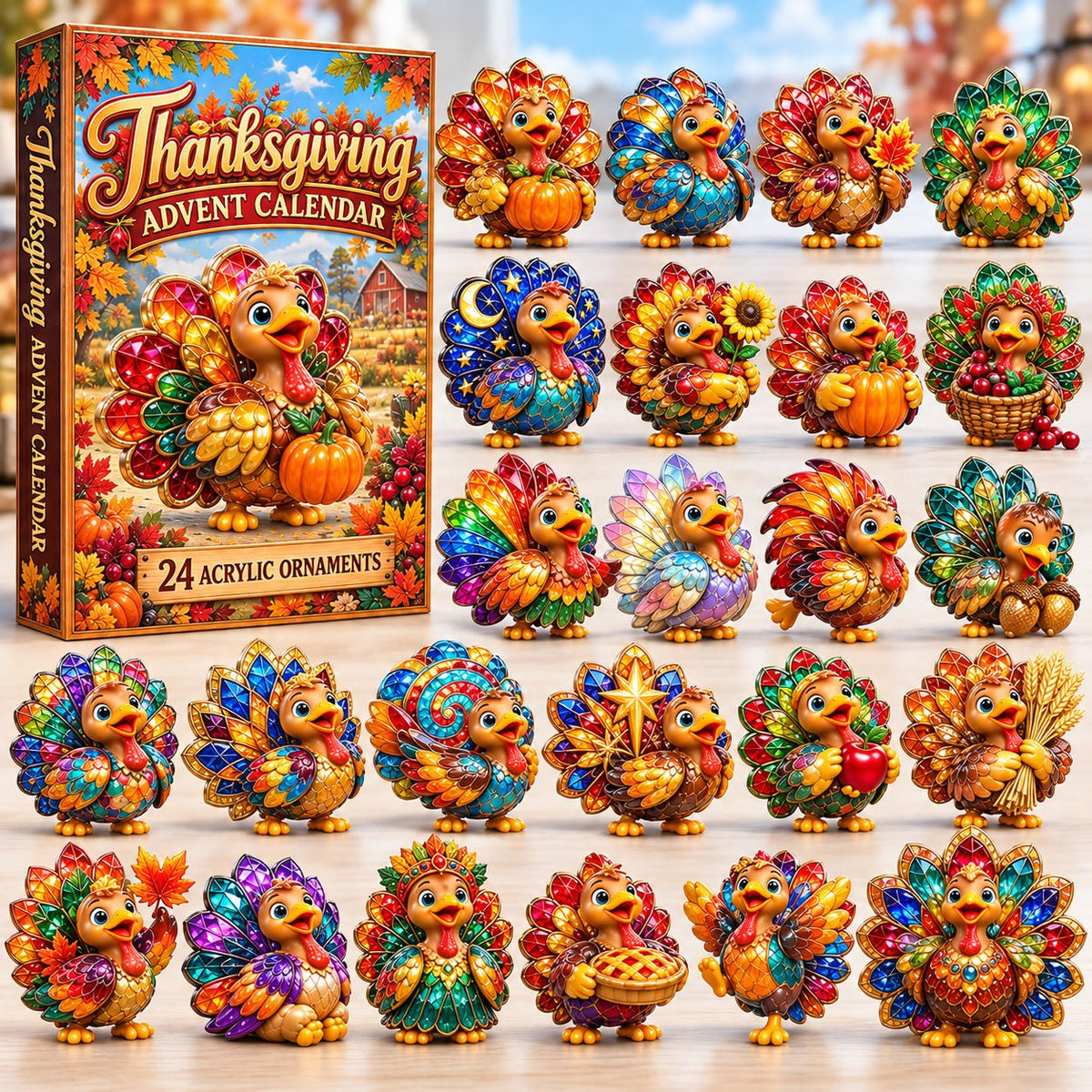 Thanksgiving Turkey Stain Glass advent calendar
