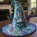 The Gothic Guardian quilted witch hat, all-over print on cone and brim