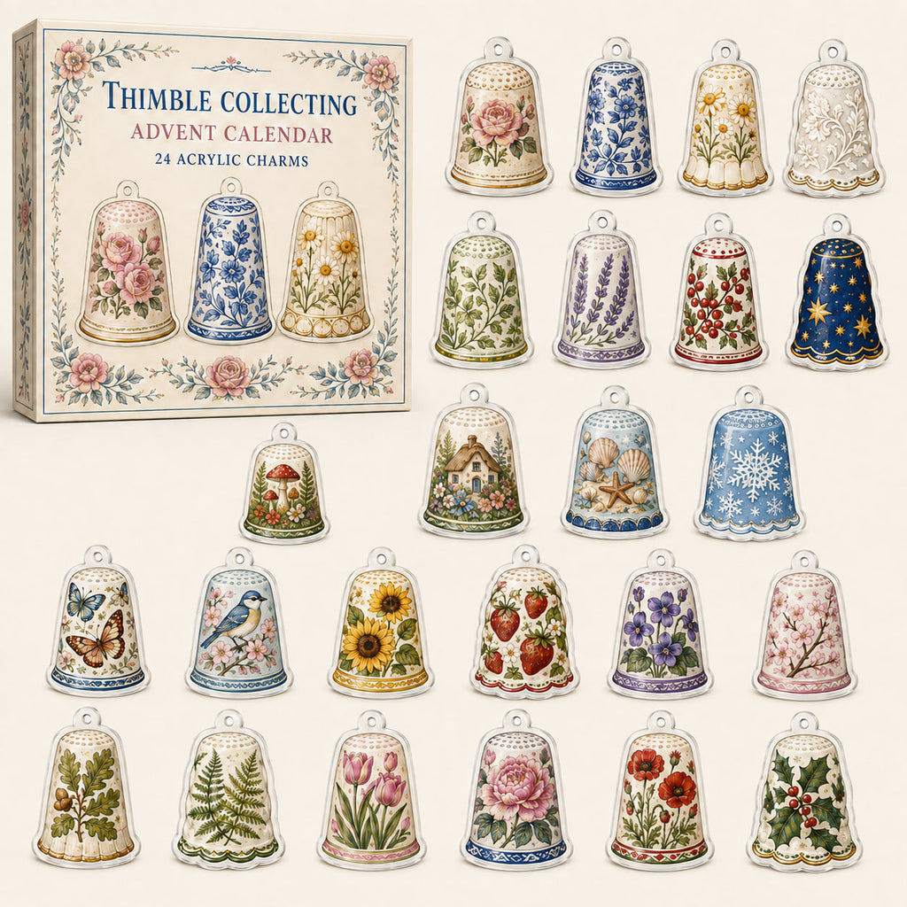 Thimble Collecting advent calendar box with 24 printed acrylic charms