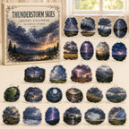 Thunderstorms advent calendar box and 24 printed acrylic nature charms