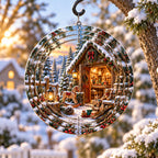 Toy Workshop Woodland Holiday Wind Spinner with printed dimensional holiday artwork