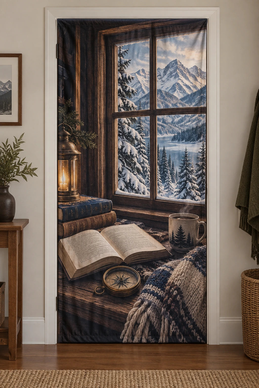 Travel Reader Winter Chapter Fabric Door Cover with printed dimensional artwork