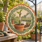 Tree Grafting Potting Bench Wind Spinner with original printed optical 3D artwork