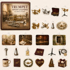 Trumpet advent calendar box with 24 themed printed acrylic charms