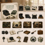 Typewriter Collecting advent calendar box with 24 printed acrylic collectible motifs