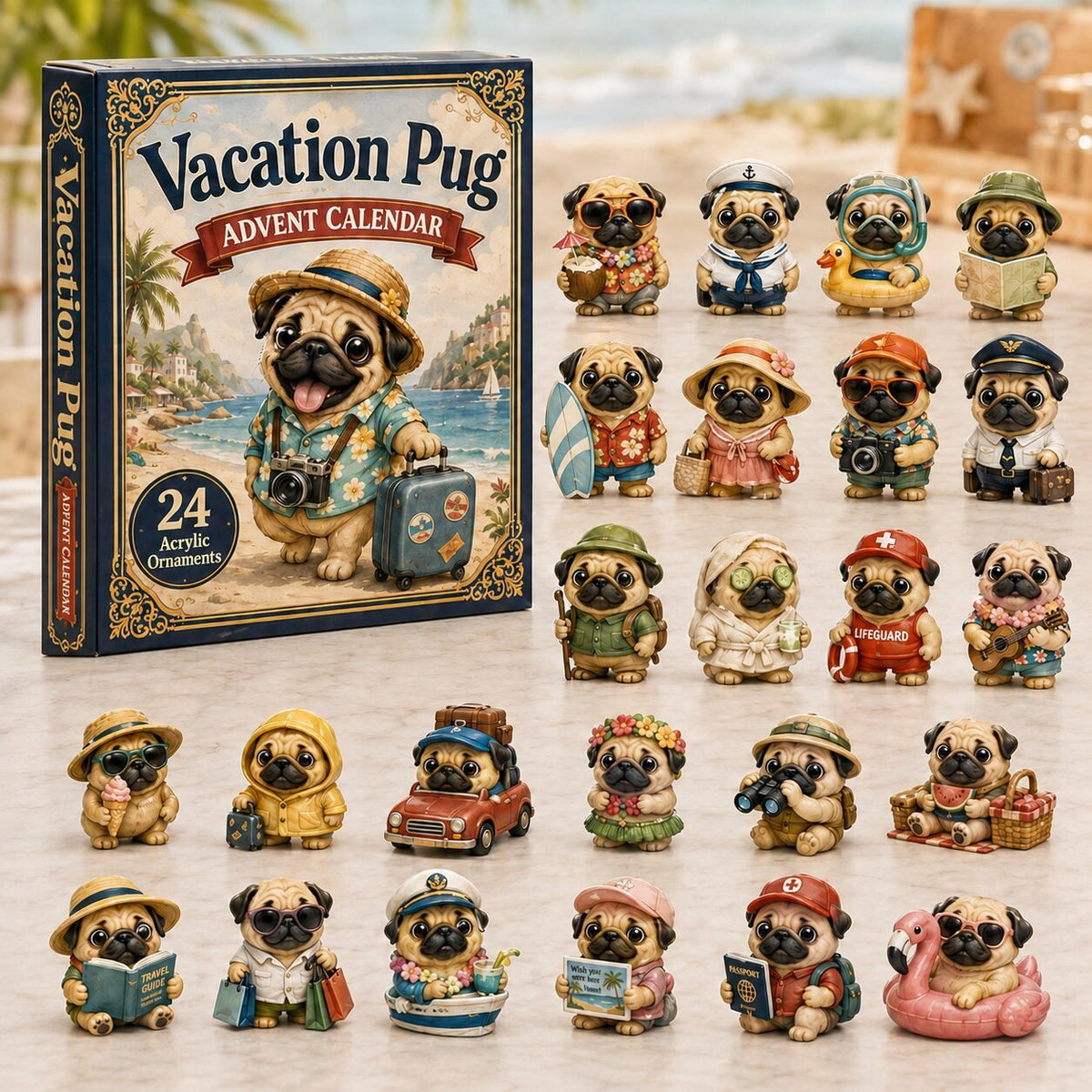 Vacation Pug advent calendar