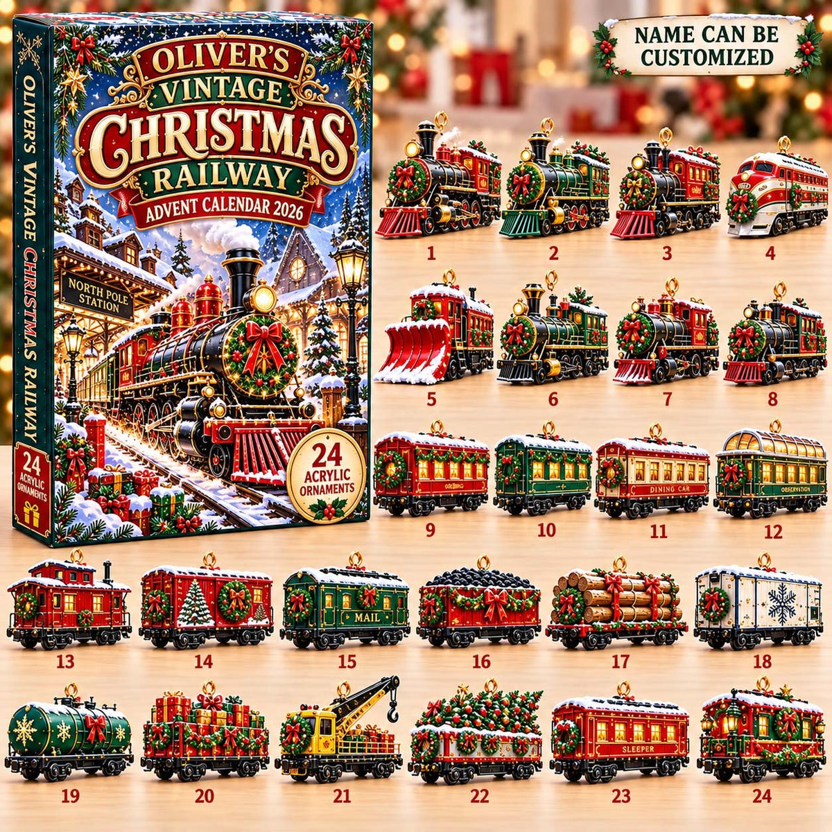 Vintage Christmas Railway advent calendar