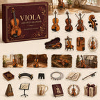 Viola advent calendar box with24 printed acrylic instrument and music-themed charms