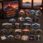 Volcanic Landscapes advent calendar box and 24 printed acrylic landscape charms