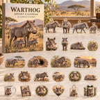 Warthog advent calendar box with 24 themed flat printed acrylic charms