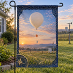 Weather Balloon Sunrise Garden Flag with original printed optical 3D artwork