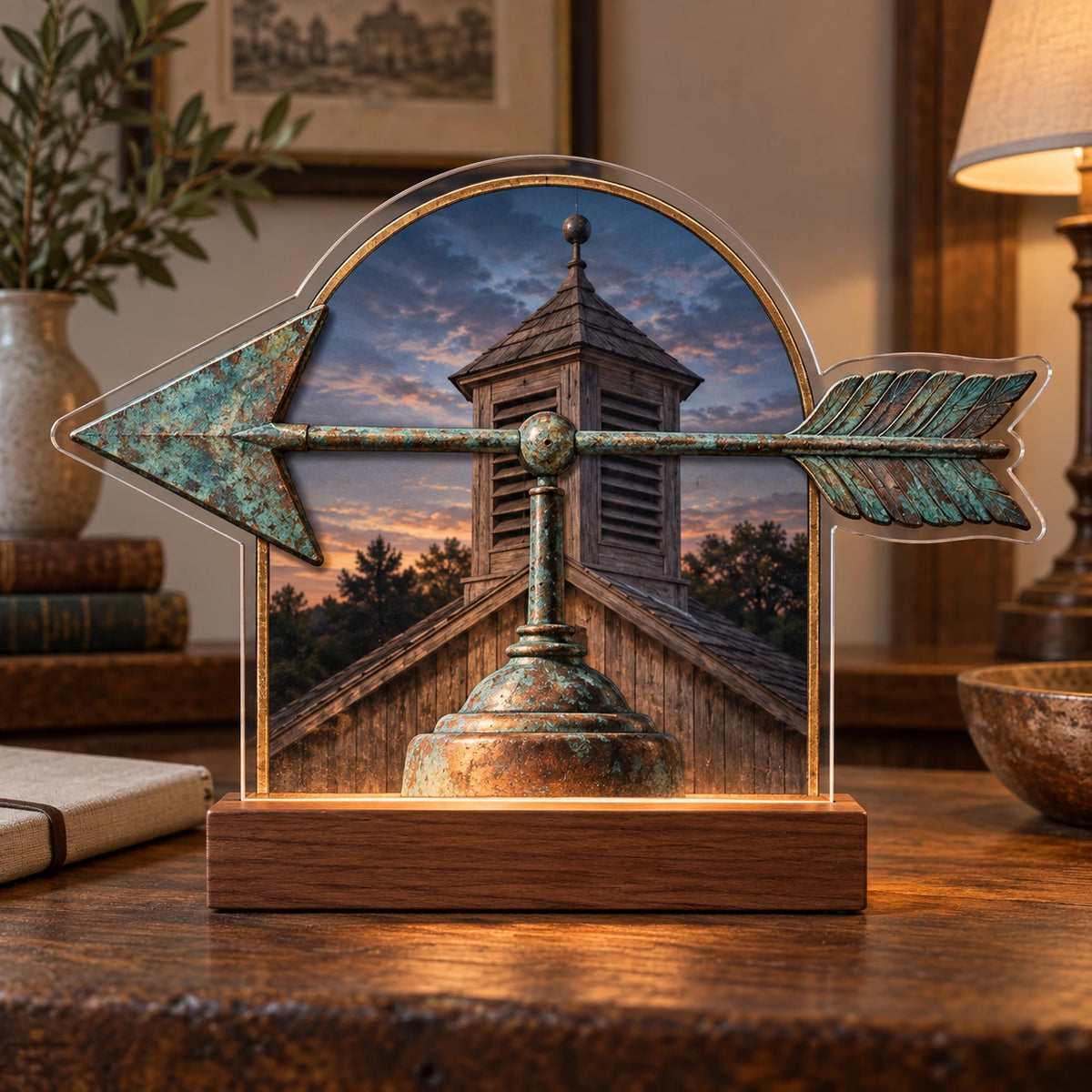 Weathervane Study Acrylic Night Light with original printed optical 3D artwork