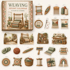 Weaving advent calendar with 24 printed acrylic craft charms