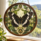 White Admiral Butterfly Botanical Cabinet Wood & Acrylic Suncatcher with printed dimensional artwork