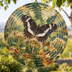 White Admiral Butterfly Harvest Garden Wind Spinner with printed dimensional artwork