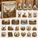 White-Tailed Deer advent calendar box with 24 themed flat printed acrylic charms