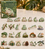 White Tree Frog advent calendar with 24 custom-shaped flat acrylic charms and printed dimensional artwork