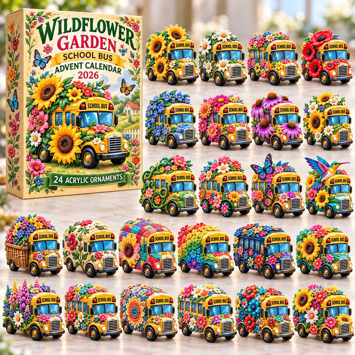Wildflower School Bus advent calendar