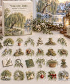 Willow Tree advent calendar with 24 custom-shaped flat acrylic charms and printed dimensional artwork