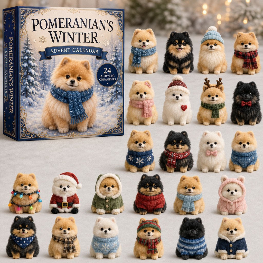 Winter Pomeranian advent calendar
