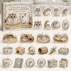 Winter White Hamster advent calendar box with 24 themed printed acrylic charms
