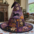 Witching Hour quilted witch hat, all-over print on cone and brim