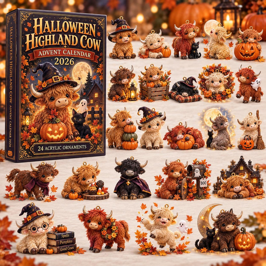 Witchy Halloween Highland Cow advent calendar