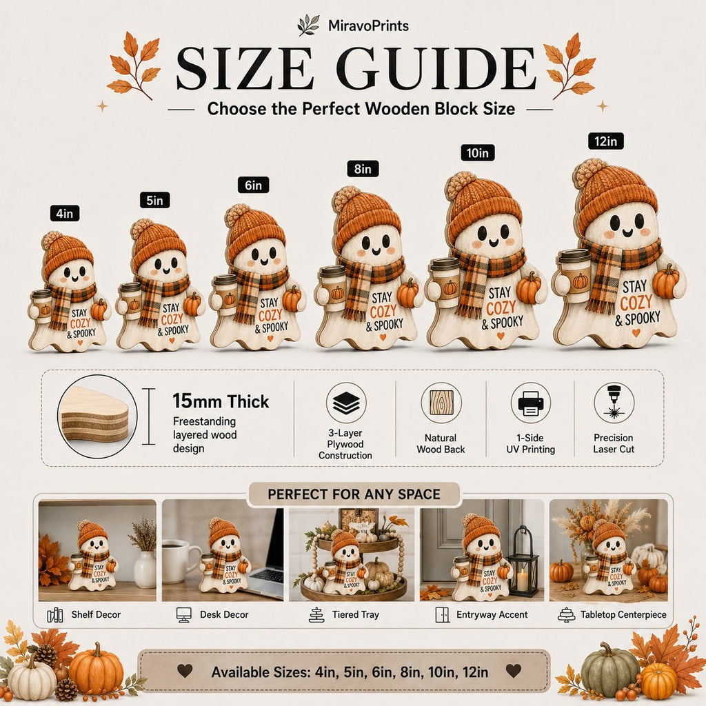 Size guide: 4, 5, 6, 8, 10 and 12 inch options