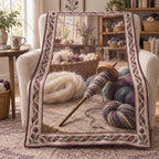 Wool Spinning Studio Fleece Throw Blanket with original printed optical 3D artwork