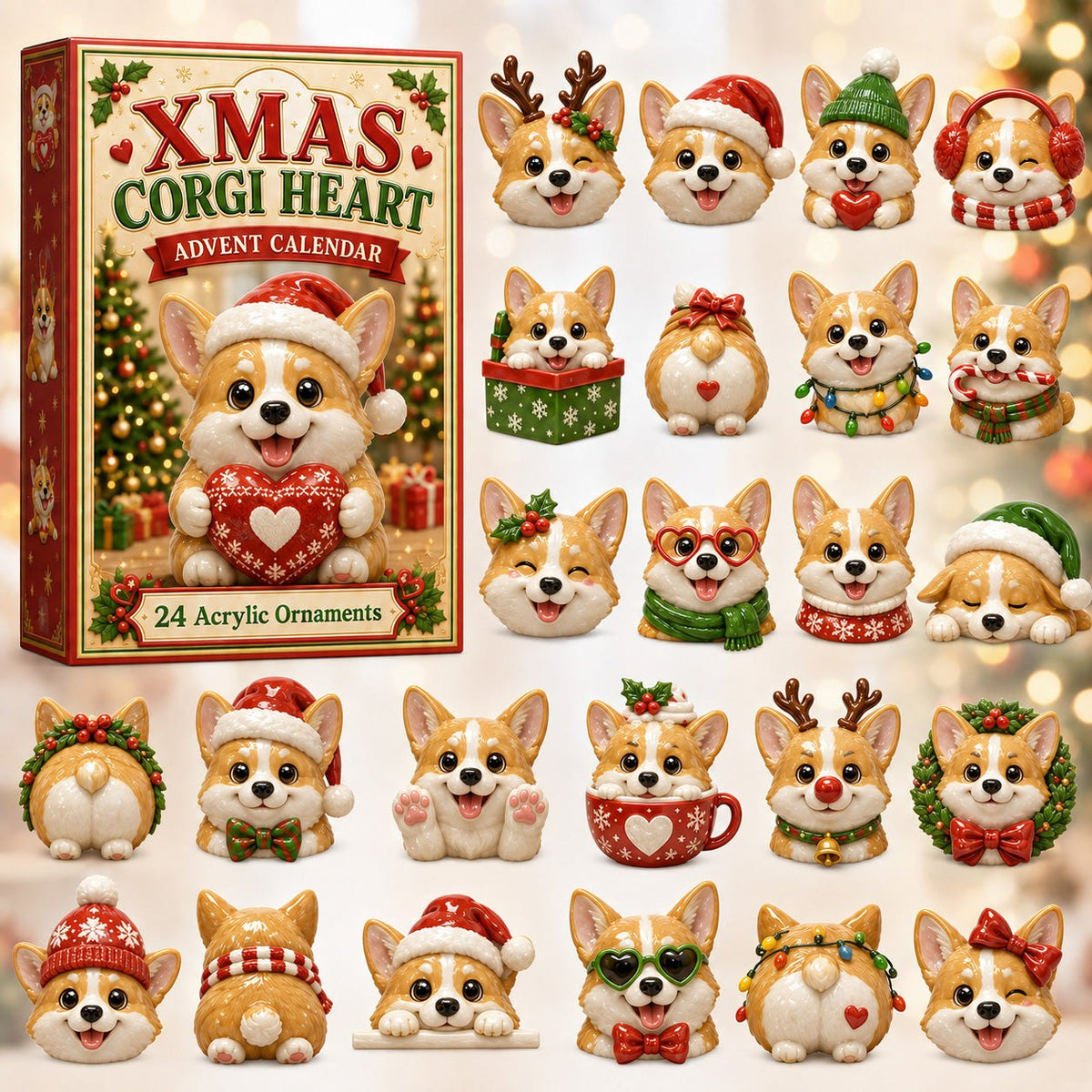 Xmas Corgi Heart advent calendar