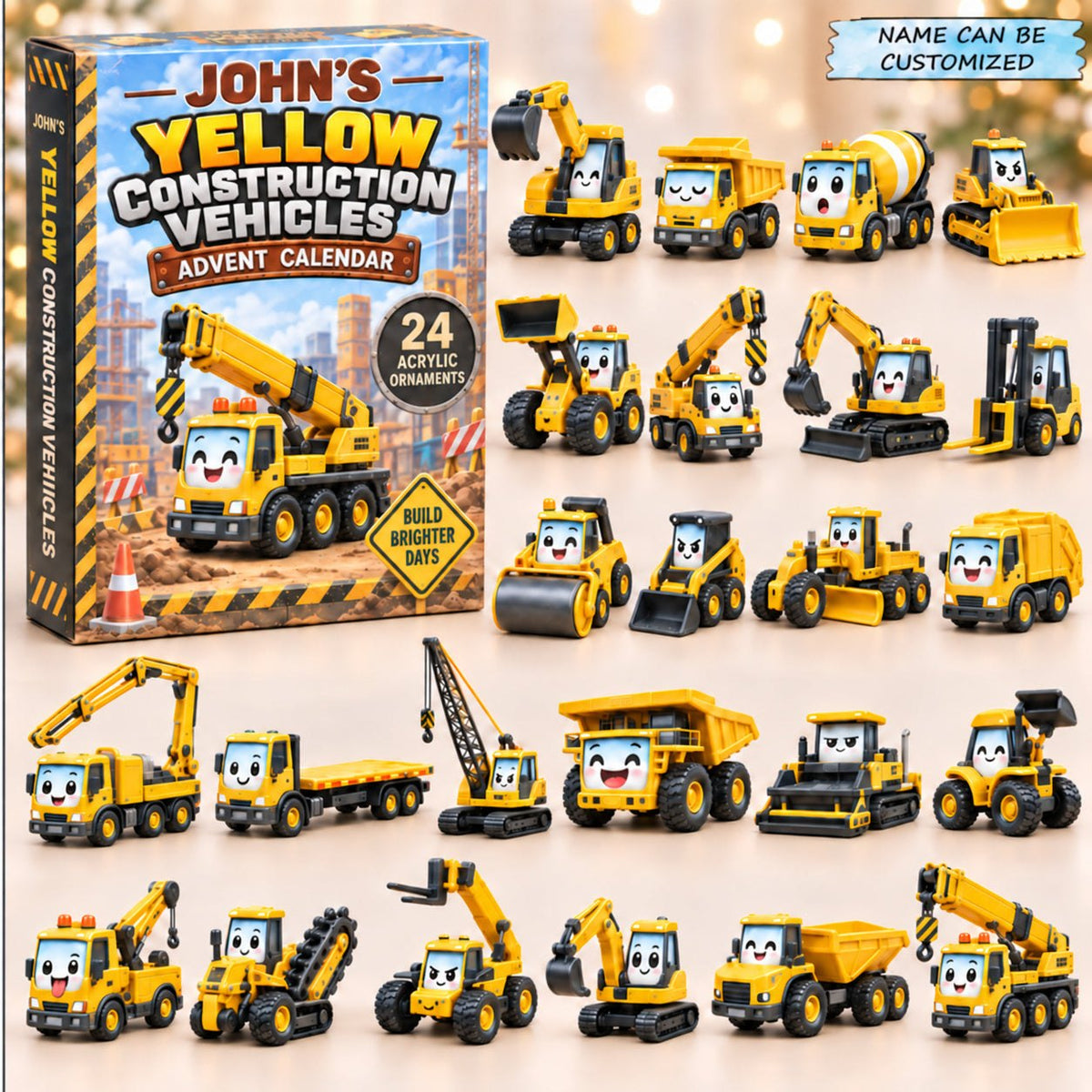 Yellow Constructive Vehicles advent calendar