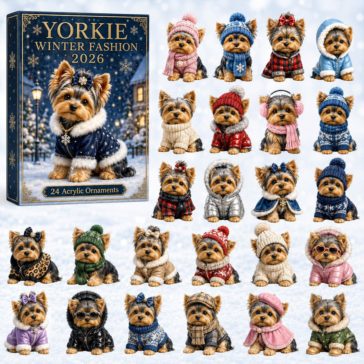 Yorkie Winter Fashion advent calendar