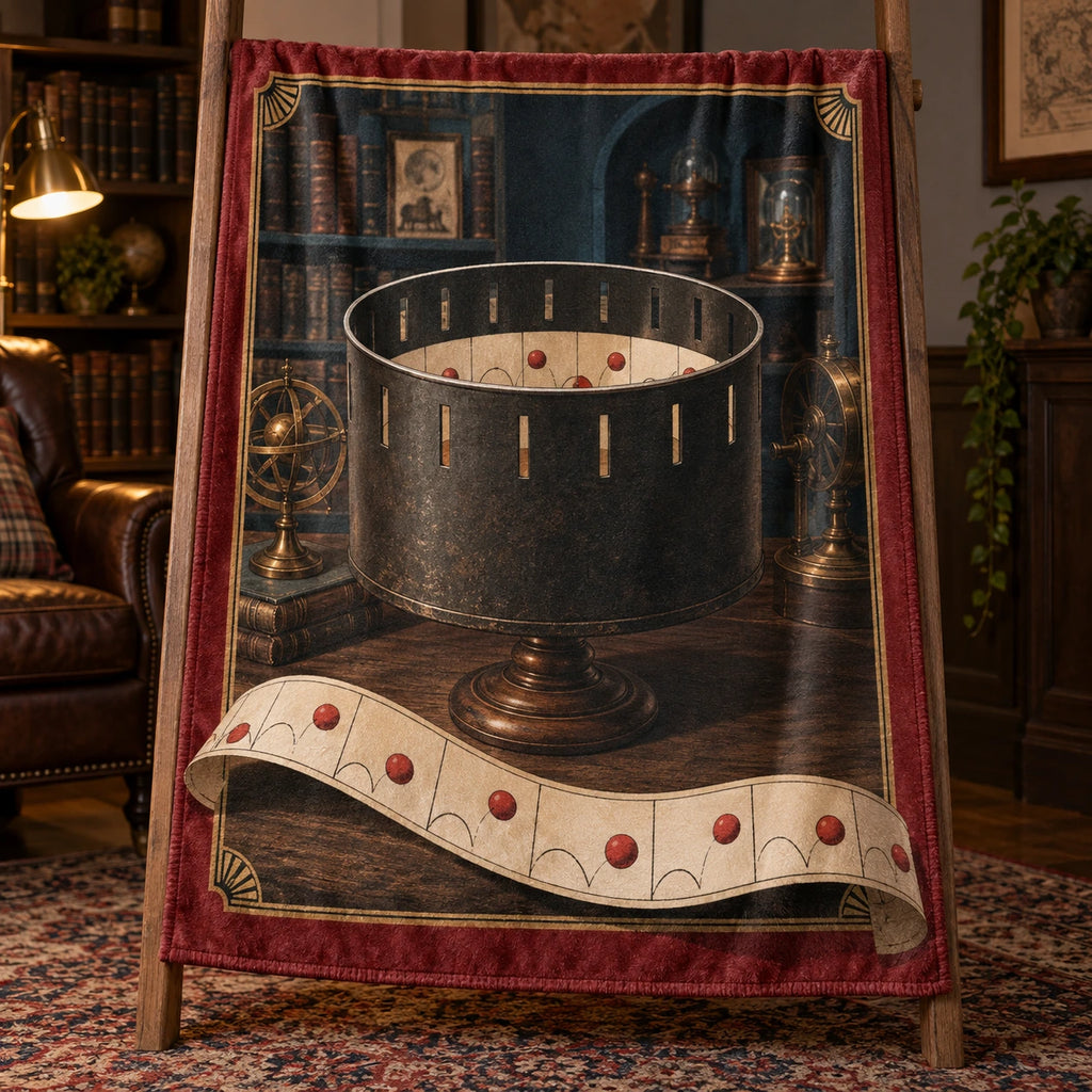 Zoetrope Optical Toy Fleece Throw Blanket with original printed optical 3D artwork
