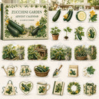 Zucchini Growing advent calendar box with24 printed acrylic vegetable-garden charms